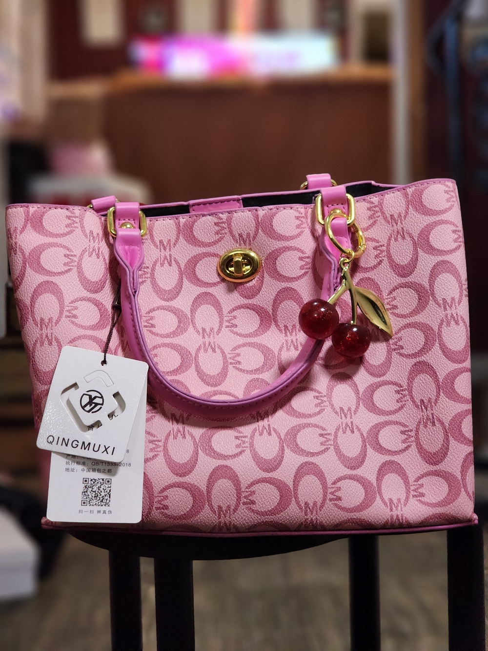 Pink Cherry Tote Bag